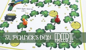 St. Patrick's Day activity sight words game board