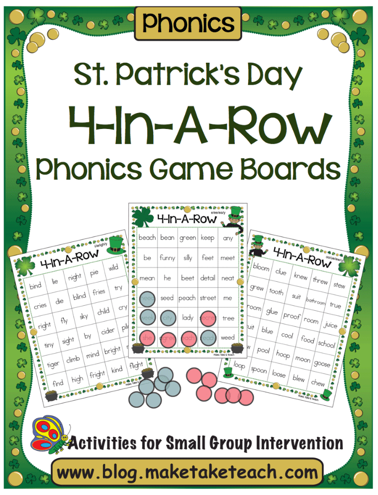 St. Patrick's Day Phonics Activities 4-In-A-Row