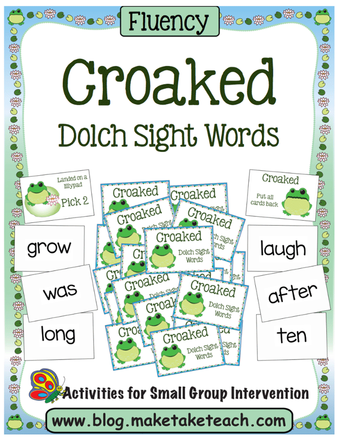 Croaked! sight word game