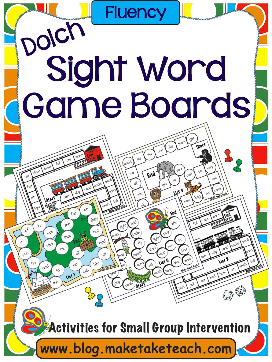 Sight Word Game Boards