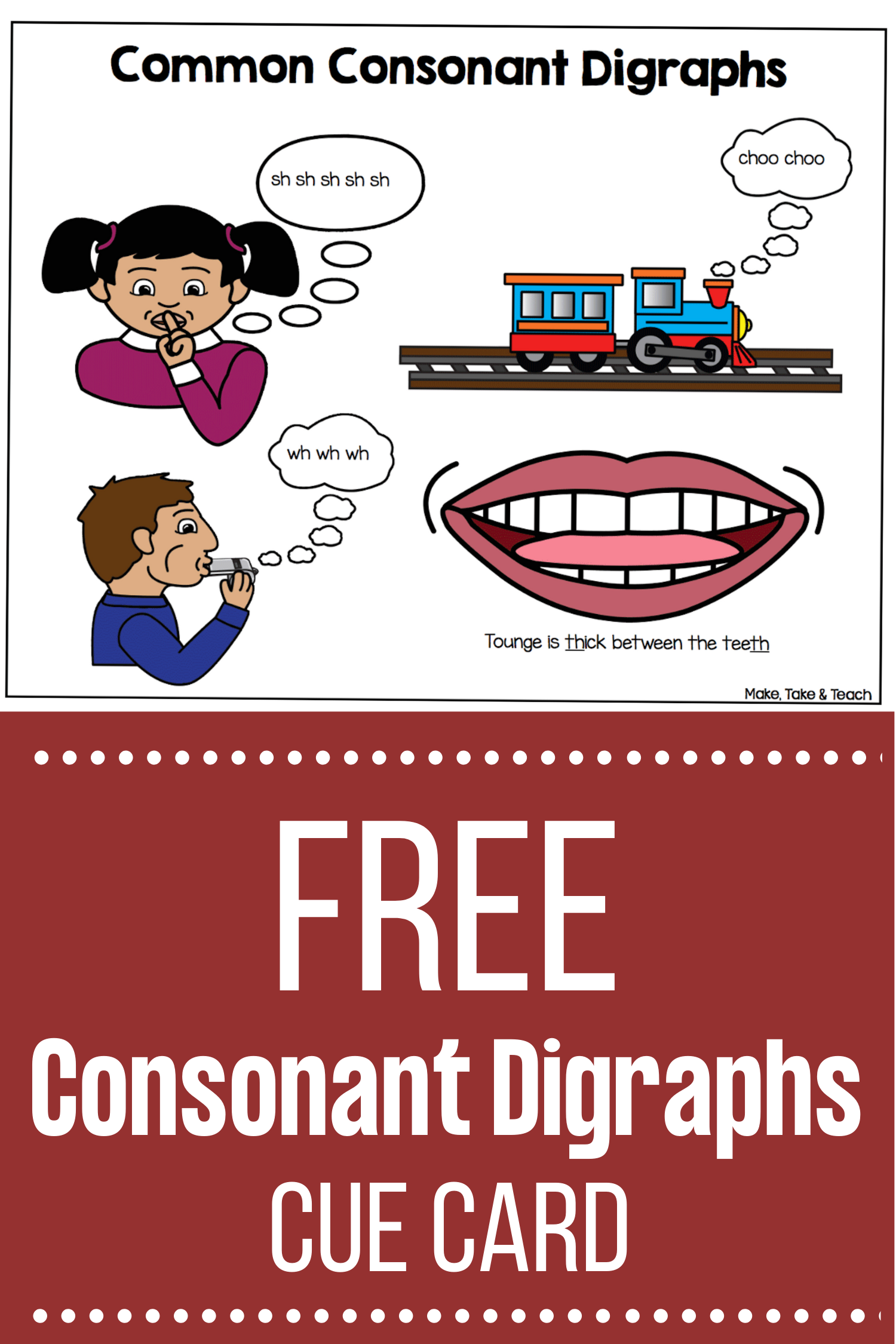 Common Consonant Blends And Digraphs Cue Card Classroom Freebies Hot Sex Picture