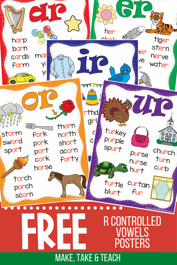 FREE R Controlled Vowels Posters! Make Take & Teach