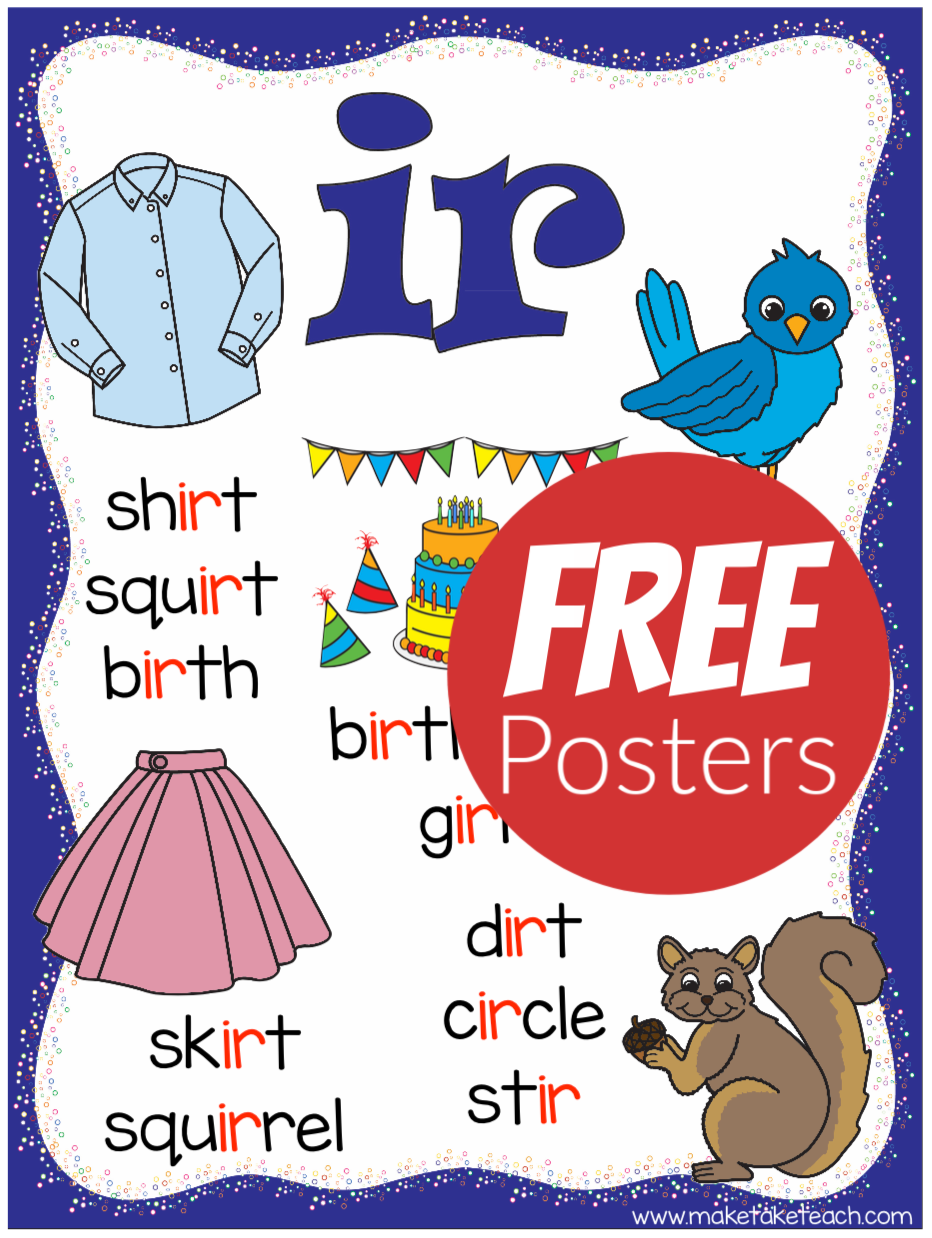 Free R Controlled Vowels Posters Make Take And Teach