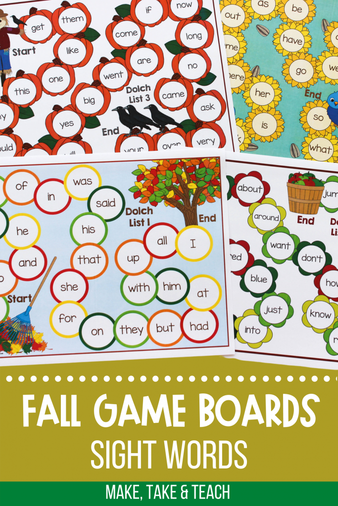 Fall Sight Word Games