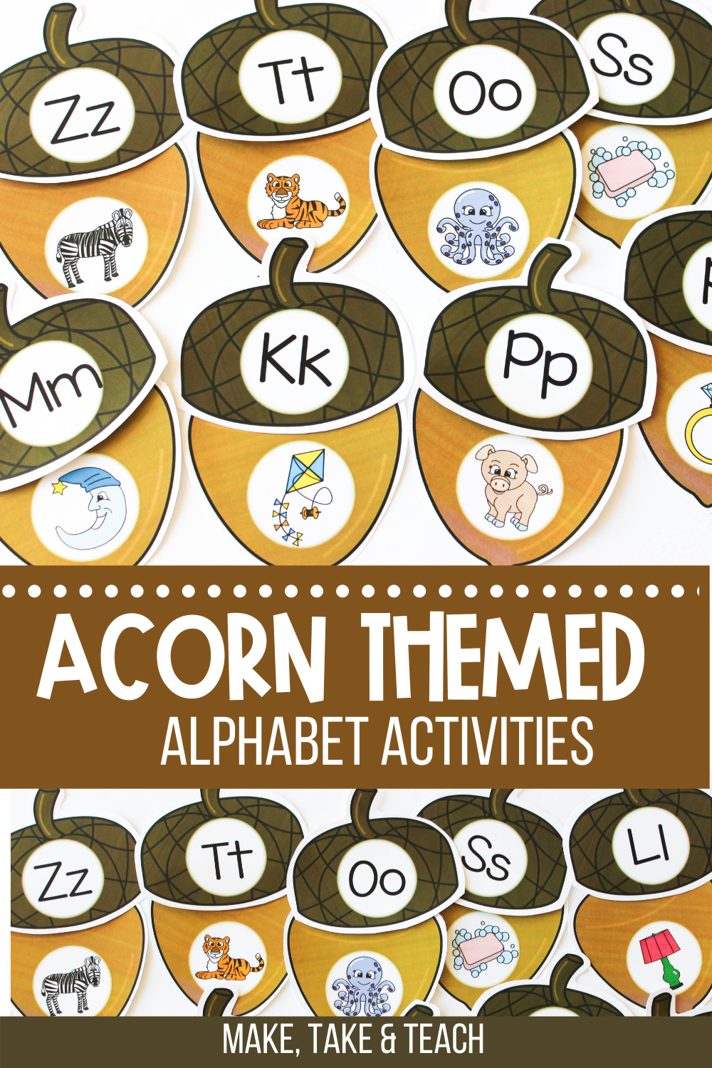 Fall Themed Rhyme and Alphabet Activities - Acorn Themed - Make Take ...