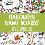 Halloween CVC Words Game Boards