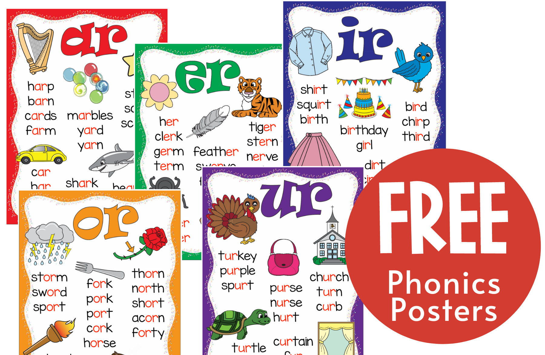 Absolutely FREE R Controlled Vowels Posters - Make Take & Teach